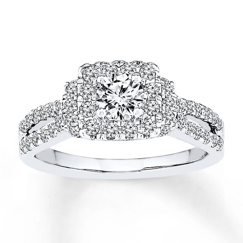 Diamond Engagement Ring 1 1/5 ct tw Round 14K White Gold