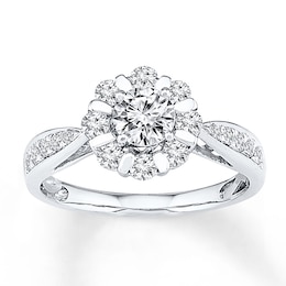 Now + Forever Diamond Engagement Ring 7/8 ct tw Round-cut 14K White Gold