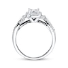 Diamond Engagement Ring 1/2 ct tw Princess & Round 10K White Gold