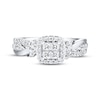 Thumbnail Image 4 of Diamond Engagement Ring 1/2 ct tw Princess & Round 10K White Gold