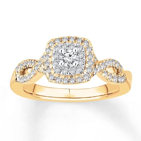 Diamond Engagement Ring 1/2 ct tw Round-cut 10K Two-Tone Gold | Kay