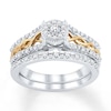 Thumbnail Image 0 of Diamond Bridal Set 1/4 ct tw Round-cut 10K Two-Tone Gold