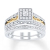 Thumbnail Image 1 of Now + Forever Diamond Bridal Set 1/4 ct tw Round-cut 10K Two-Tone Gold