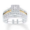 Thumbnail Image 0 of Diamond Bridal Set 1/4 ct tw Round-cut 10K Two-Tone Gold