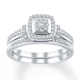 Now + Forever Diamond Bridal Set 1/2 ct tw Round-cut 10K White Gold