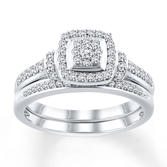 Now + Forever Diamond Bridal Set 1/2 ct tw Round-cut 10K White Gold