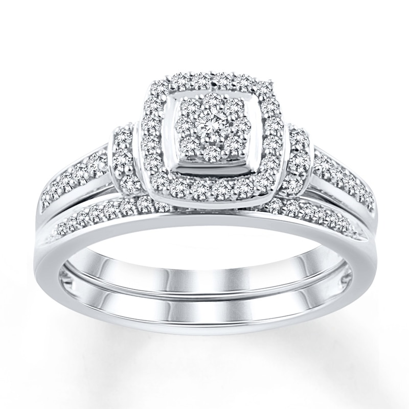 Main Image 1 of Now + Forever Diamond Bridal Set 1/2 ct tw Round-cut 10K White Gold