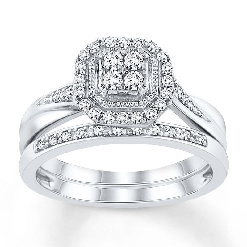 Diamond Bridal Set 1/3 ct tw Round-cut 10K White Gold | Kay