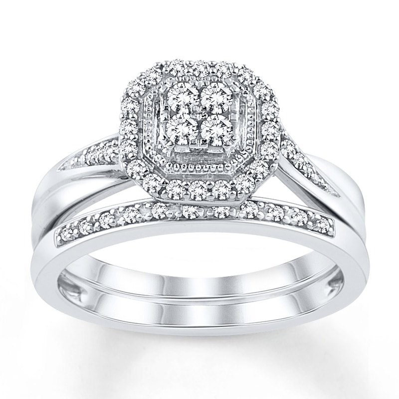 Main Image 1 of Now + Forever Diamond Bridal Set 1/3 ct tw Round-cut 10K White Gold