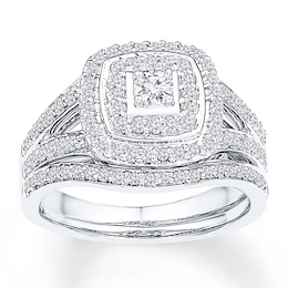 Now + Forever Bridal Set 1/2 ct tw Diamonds 10K White Gold