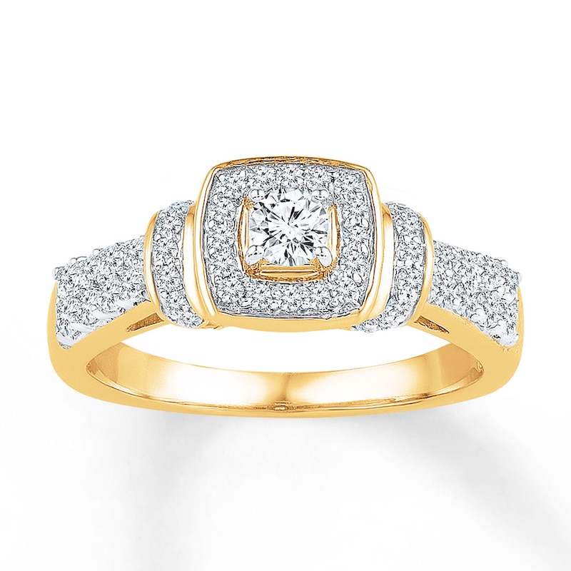 Engagement Ring 5/8 ct tw Diamonds 10K Yellow Gold