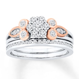 Now + Forever Diamond Bridal Set 5/8 ct tw Round-cut 10K Two-Tone Gold