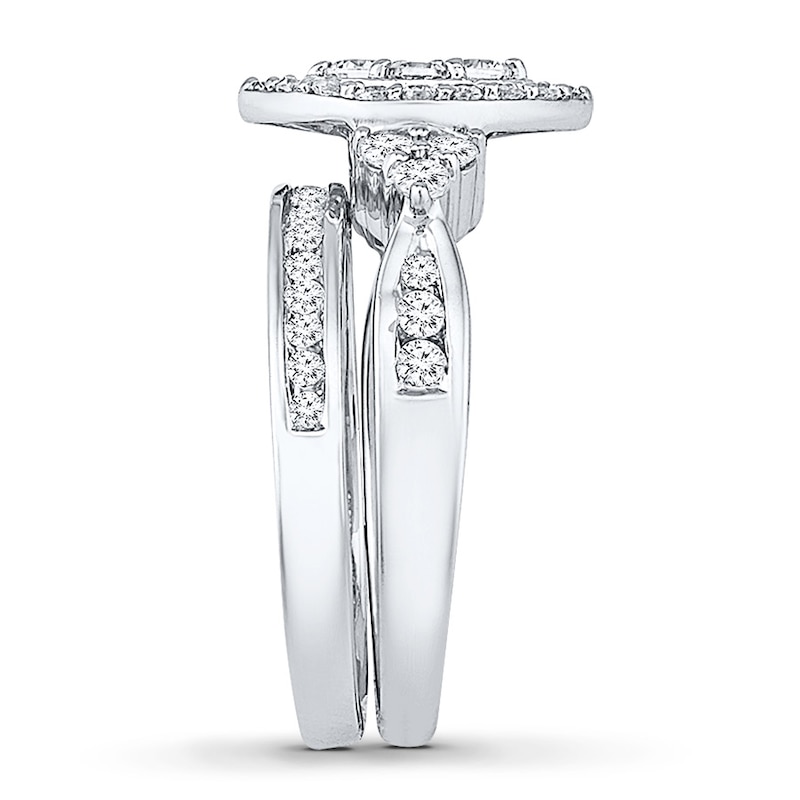 Diamond Bridal Set 7/8 carat tw 14K White Gold