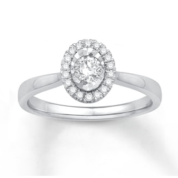 Now + Forever Diamond Engagement Ring 1/4 ct tw Round-cut 10K White Gold