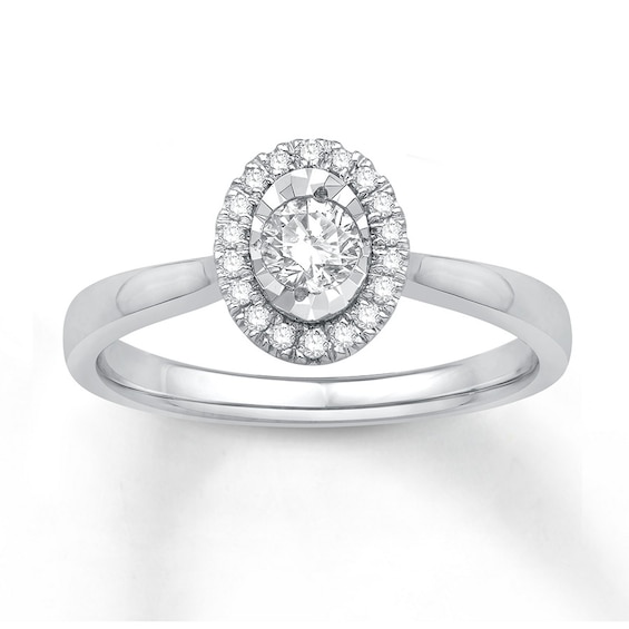 Now + Forever Diamond Engagement Ring 1/4 ct tw Round-cut 10K White Gold