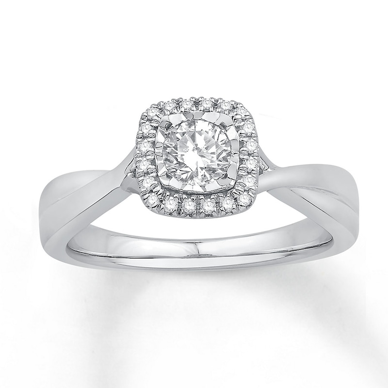 Main Image 1 of Now + Forever Diamond Engagement Ring 1/2 ct tw Round-cut 10K White Gold