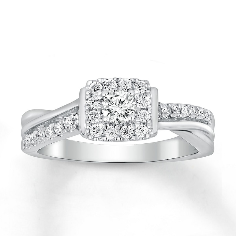 Main Image 1 of Now + Forever Diamond Engagement Ring 1/2 ct tw Round-cut 10K White Gold