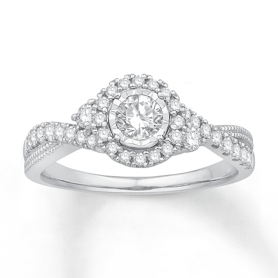 Now + Forever Diamond Engagement Ring 5/8 ct tw 14K White Gold