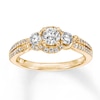 Thumbnail Image 1 of Memories Moments Magic Diamond Engagement Ring 3/4 ct tw Round-cut 14K Yellow Gold