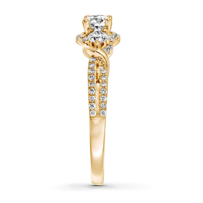 Main Image 3 of Memories Moments Magic Diamond Engagement Ring 3/4 ct tw Round-cut 14K Yellow Gold