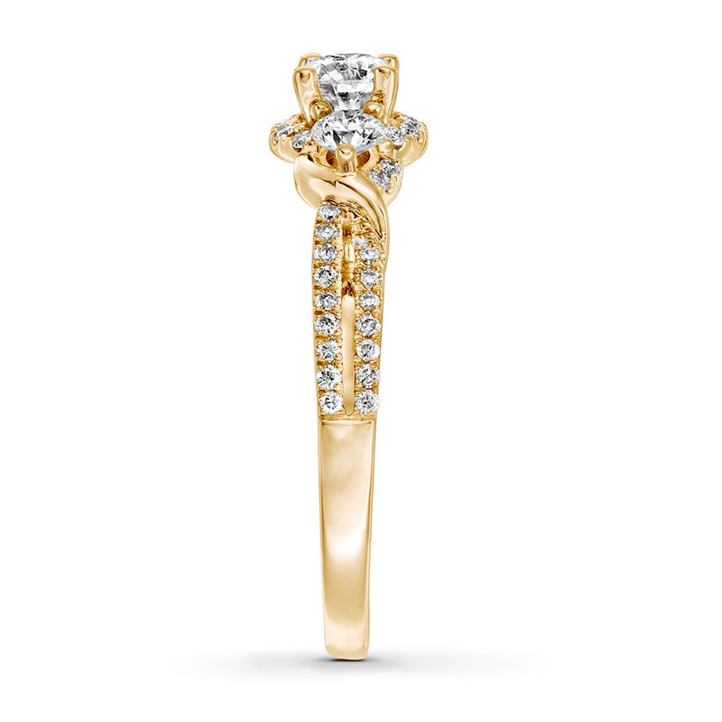 Memories Moments Magic Diamond Engagement Ring 3/4 ct tw Round-cut 14K Yellow Gold