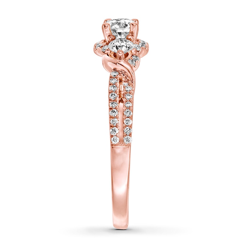 Diamond Engagement Ring 3/4 ct tw Round-cut 14K Rose Gold