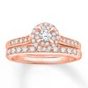 Thumbnail Image 0 of Diamond Bridal Set 1/2 ct tw Round-cut 14K Rose Gold