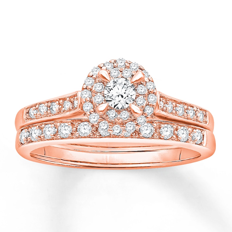 Main Image 1 of Now + Forever Diamond Bridal Set 1/2 ct tw Round-cut 14K Rose Gold
