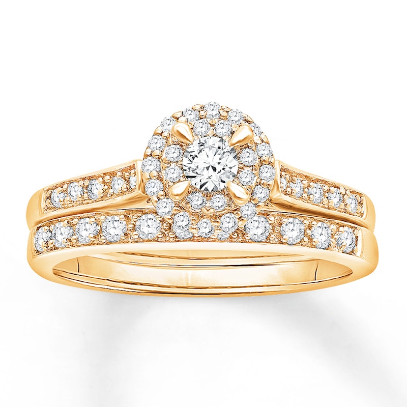Main Image 1 of Now + Forever Diamond Bridal Set 1/2 ct tw Round-cut 14K Yellow Gold
