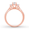Thumbnail Image 1 of Diamond Engagement Ring 1/2 ct tw Princess/Round 14K Rose Gold