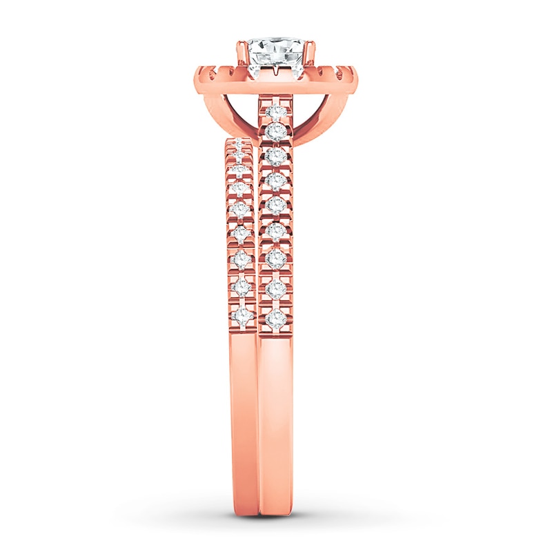 Main Image 3 of Now + Forever Diamond Bridal Set 5/8 ct tw Oval/Round 14K Rose Gold