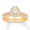 Thumbnail Image 1 of Now + Forever Diamond Bridal Set 5/8 ct tw Oval/Round 14K Yellow Gold