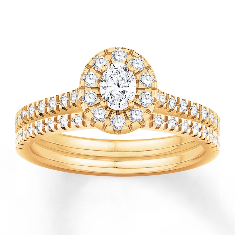 Main Image 1 of Now + Forever Diamond Bridal Set 5/8 ct tw Oval/Round 14K Yellow Gold