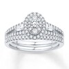 Thumbnail Image 1 of Now + Forever Diamond Bridal Set 5/8 ct tw Round & Baguette 14K White Gold
