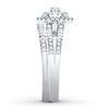 Thumbnail Image 3 of Now + Forever Diamond Bridal Set 5/8 ct tw Round & Baguette 14K White Gold