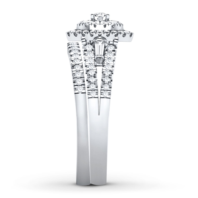 Main Image 3 of Now + Forever Diamond Bridal Set 5/8 ct tw Round & Baguette 14K White Gold