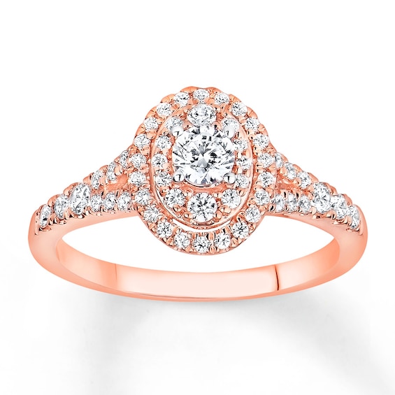 Now + Forever Diamond Engagement Ring 5/8 ct tw Round-cut 14K Rose Gold
