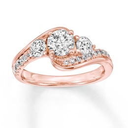 Memories Moments Magic Diamond Engagement Ring 1-3/8 ct tw Round-cut 14K Rose Gold