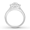 Diamond Engagement Ring 1-1/2 ct tw Princess & Round 14K Gold