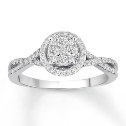 Now + Forever Diamond Engagement Ring 3/8 ct tw Round-cut 10K White Gold