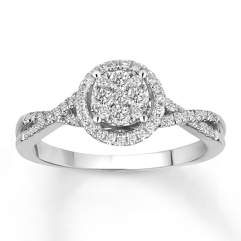 Diamond Engagement Ring 3/8 ct tw Round-cut 10K White Gold