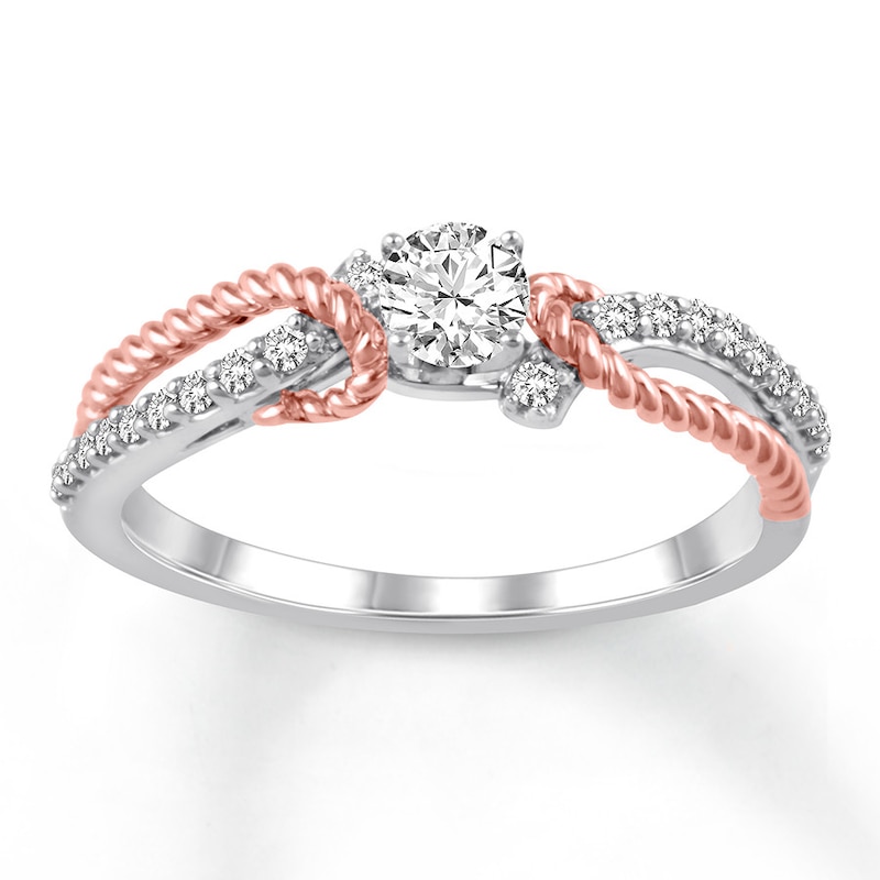 Main Image 1 of Now + Forever Diamond Engagement Ring 3/8 ct tw Round-cut 10K Two-Tone Gold