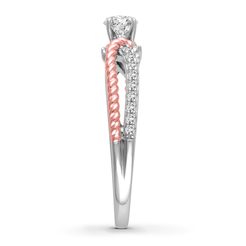 Main Image 3 of Now + Forever Diamond Engagement Ring 3/8 ct tw Round-cut 10K Two-Tone Gold
