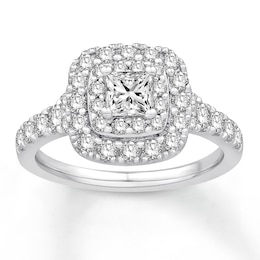 Now + Forever Diamond Engagement Ring 1-1/3 ct tw Princess & Round 14K Gold