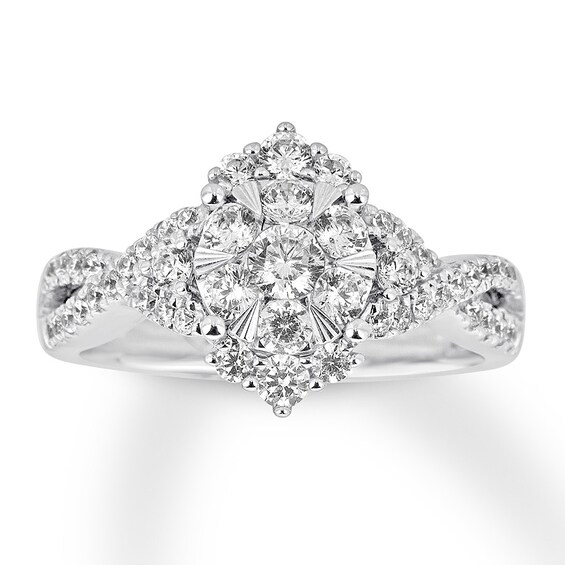 Diamond Engagement Ring 1 Carat Tw 14k White Gold Kay