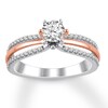 Thumbnail Image 0 of Diamond Engagement Ring 5/8 ct tw Round-cut 10K Two-Tone Gold