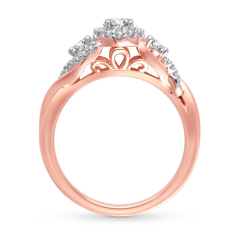 Diamond Engagement Ring 1/2 ct tw Round-cut 10K Rose Gold