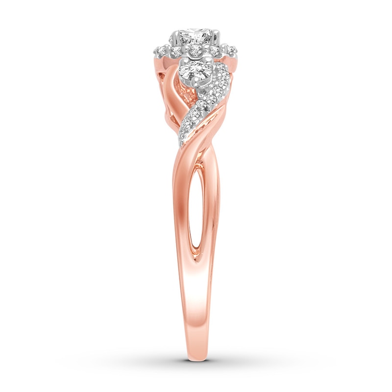Diamond Engagement Ring 1/2 ct tw Round-cut 10K Rose Gold