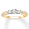 Thumbnail Image 1 of Memories Moments Magic 3-Stone Diamond Ring 1/2 Carat tw Round-cut 14K Two-Tone Gold