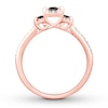 Thumbnail Image 1 of Memories Moments Magic 3-Stone Black Diamond Engagement Ring 1/2 ct tw 10K Rose Gold